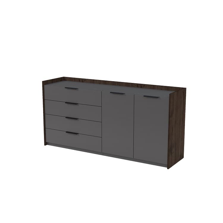 Тумба двусоставная с ящиками Алсав MAGNETIC 15ТДС.801 (1768х460х860) брауни/graphit