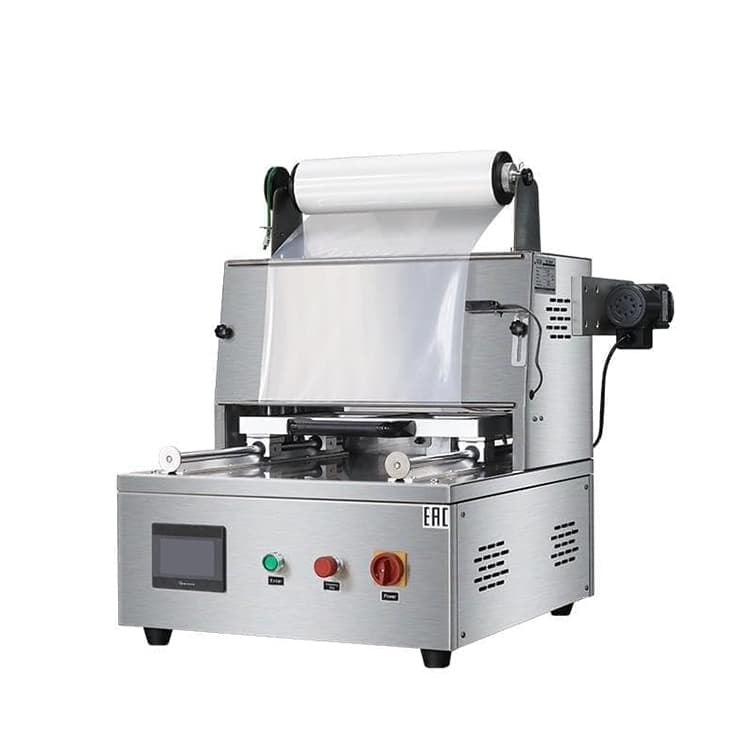Запайщик лотков с газонаполнением Hualian Machinery HLV-400T (210х148х75 мм, 2 лотка за цикл)