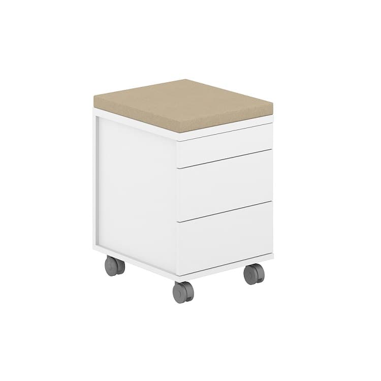 Тумба мобильная с подушкой Norden Allegro AG.273.WH.WH.WH