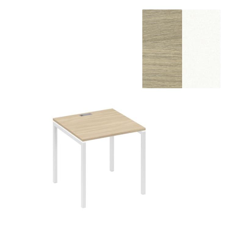 Стол письменный Юнитекс А4 на металлокаркасе DUE А4 Б2 021 ДК (80x80x75) дуб скандинавский/металлокаркас белый