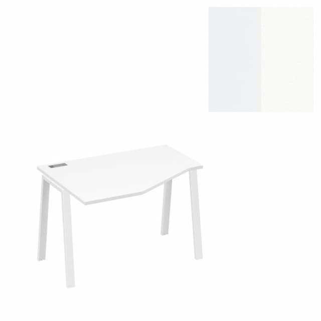 Стол эргономичный левый Юнитекс А4 "Техно" на металлокаркасе TRE А4 Б3 051 БП (120x90x75) белый премиум/металлокаркас белый