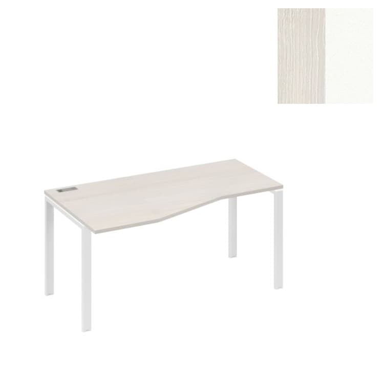Стол эргономичный левый Юнитекс А4 "Техно" на металлокаркасе UNO А4 Б1 065 ДШ (160x90x75) дуб шамони/металлокаркас белый