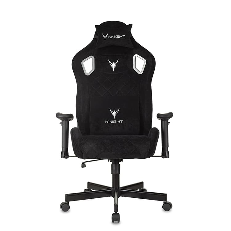 Кресло игровое Knight Outrider черный Light-20 с подголов. крестов. металл