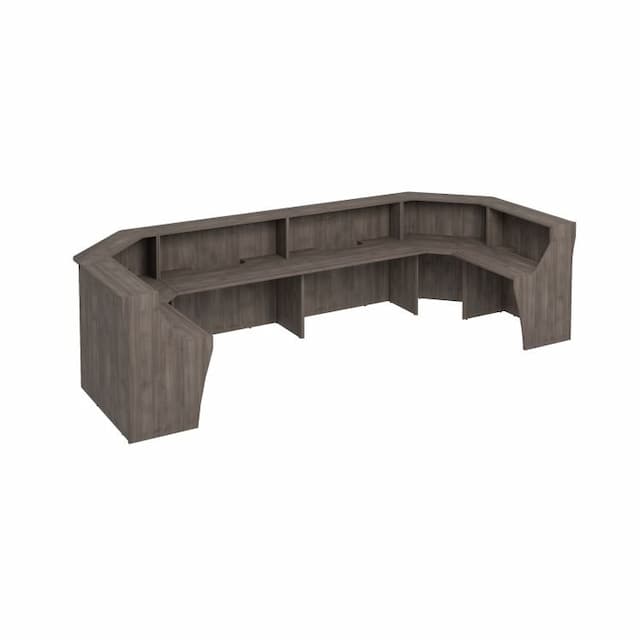 Стойка ресепшен П-образная с вырезом Юнитекс КОМФОРТ К.9238 ШТ дуб шамони темный