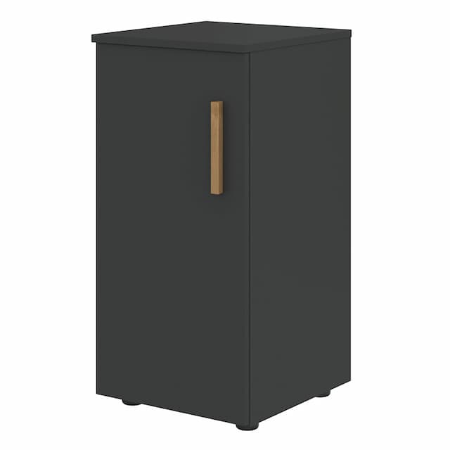 Шкаф колонка Skyland с глухой малой дверью (L) и топом FLC 40.1(L) черный графит/черный графит 404х429х818