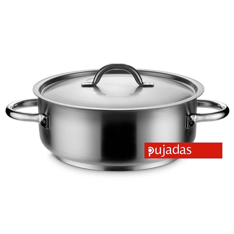 Кастрюля  8,4 л, 30х12 см низкая с крышкой нерж. 18/10, Pujadas арт. 85100042