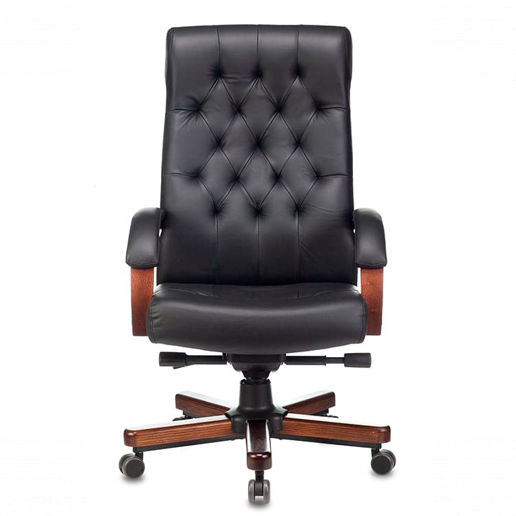Кресло руководителя Бюрократ T-9928WALNUT/ECO черный эко.кожа крестов. металл/дерево
