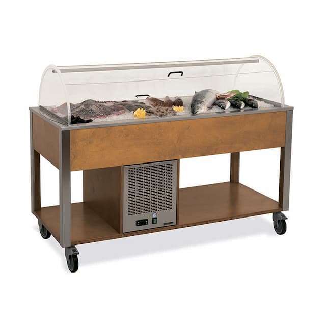 Стол для выкладки "рыбы на льду" MetalCarrelli 6930.3W (венге)
