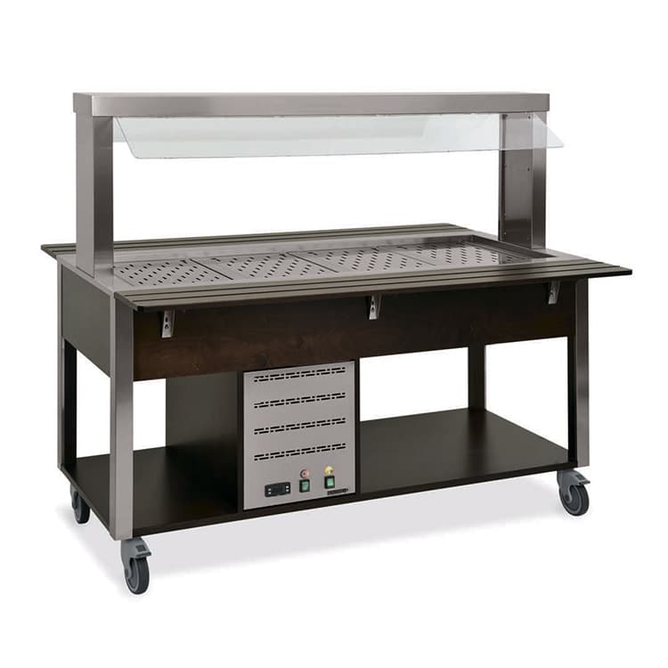 Стол Шведский тепловой (защитное стекло статичное) MetalCarrelli 6910.5-R (дуб)