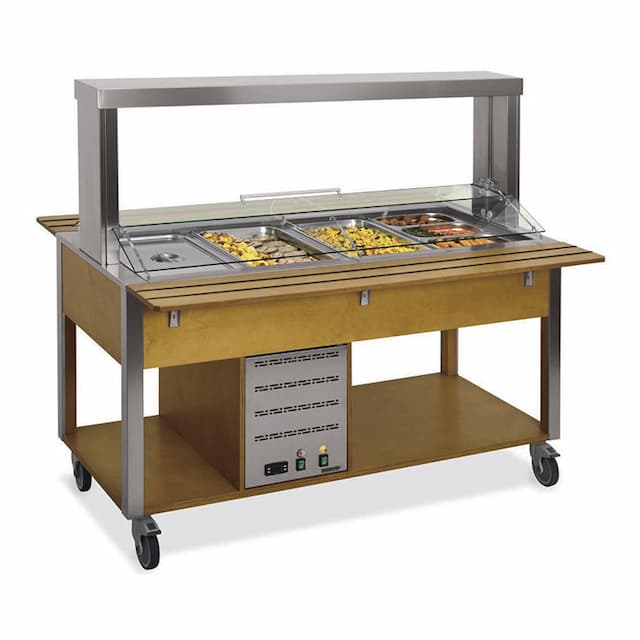 Стол Шведский тепловой (защитное стекло подвижное) MetalCarrelli 6910.6M-RAL (цвет по RAL) 