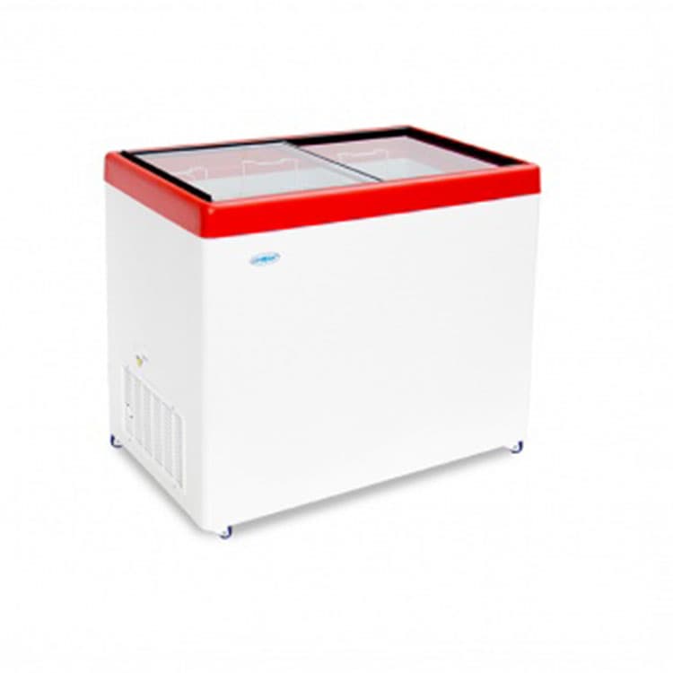 Морозильный ларь с прямым стеклом Italfrost ЛВН 300 П (СF 300 F) (красный)
