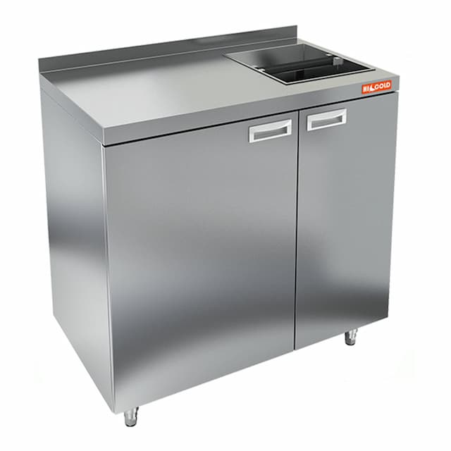Стол для кофемашин с отверстием и бортом Hicold НБМКМО-8/6Б